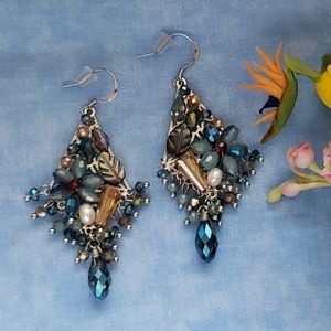 Boho Beaded Multi-colored Dangle Earrings